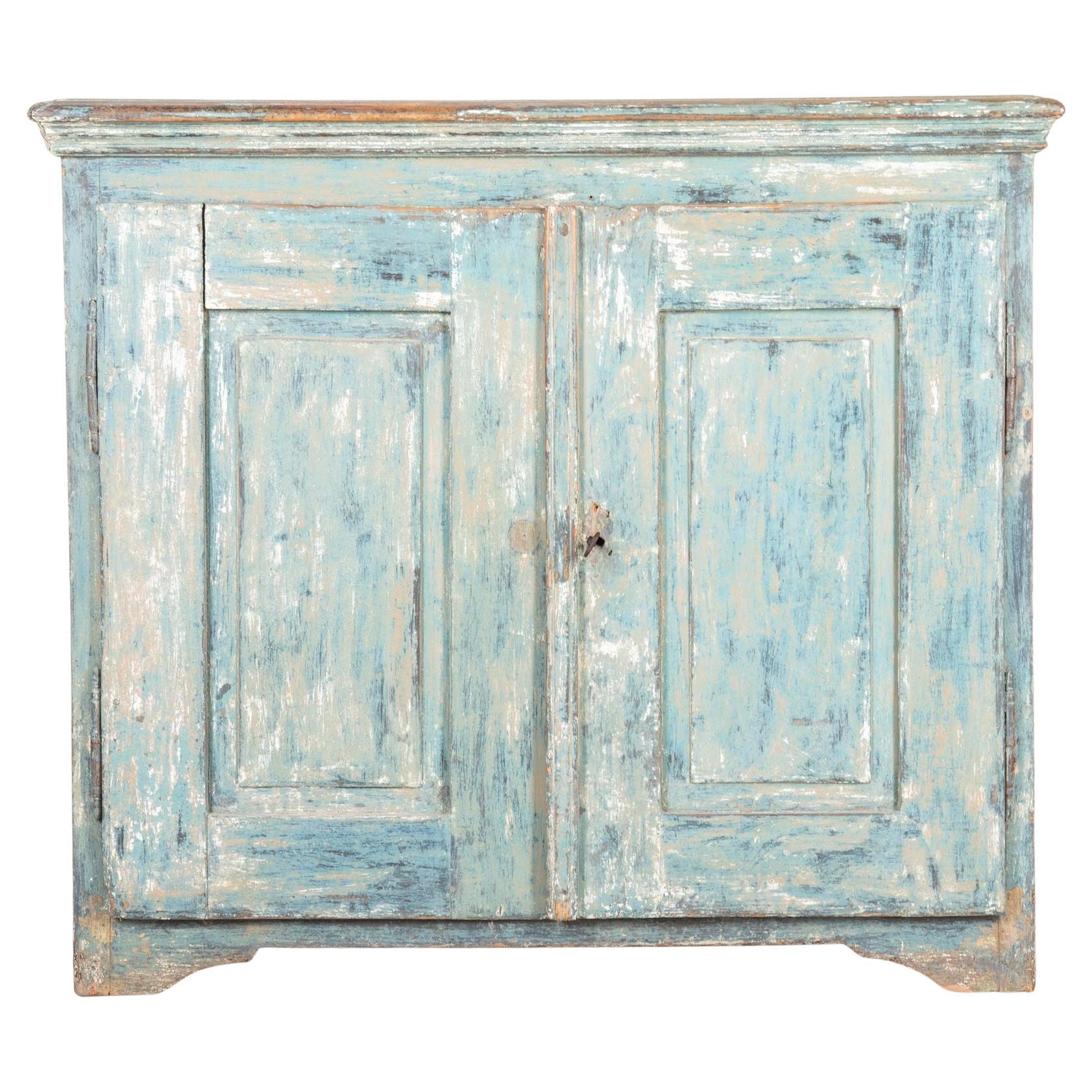 19th Century Italian Blue Painted Buffet