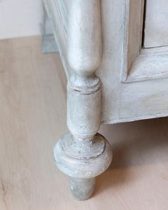 19th Century Italian Blue-Painted Cherrywood Wardrobe with Original Hardware