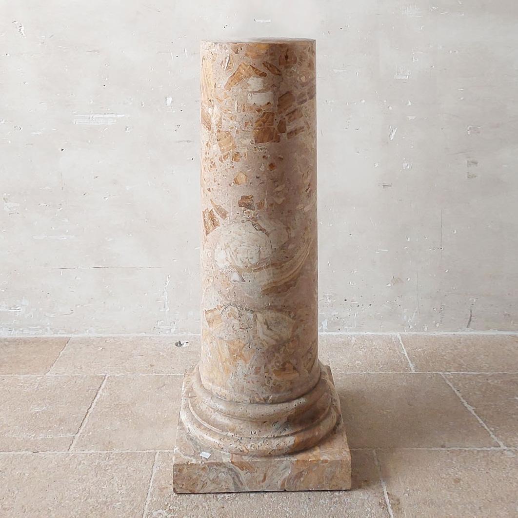19th Century Italian Brecciated Marble Column or Pedestal For Sale 3