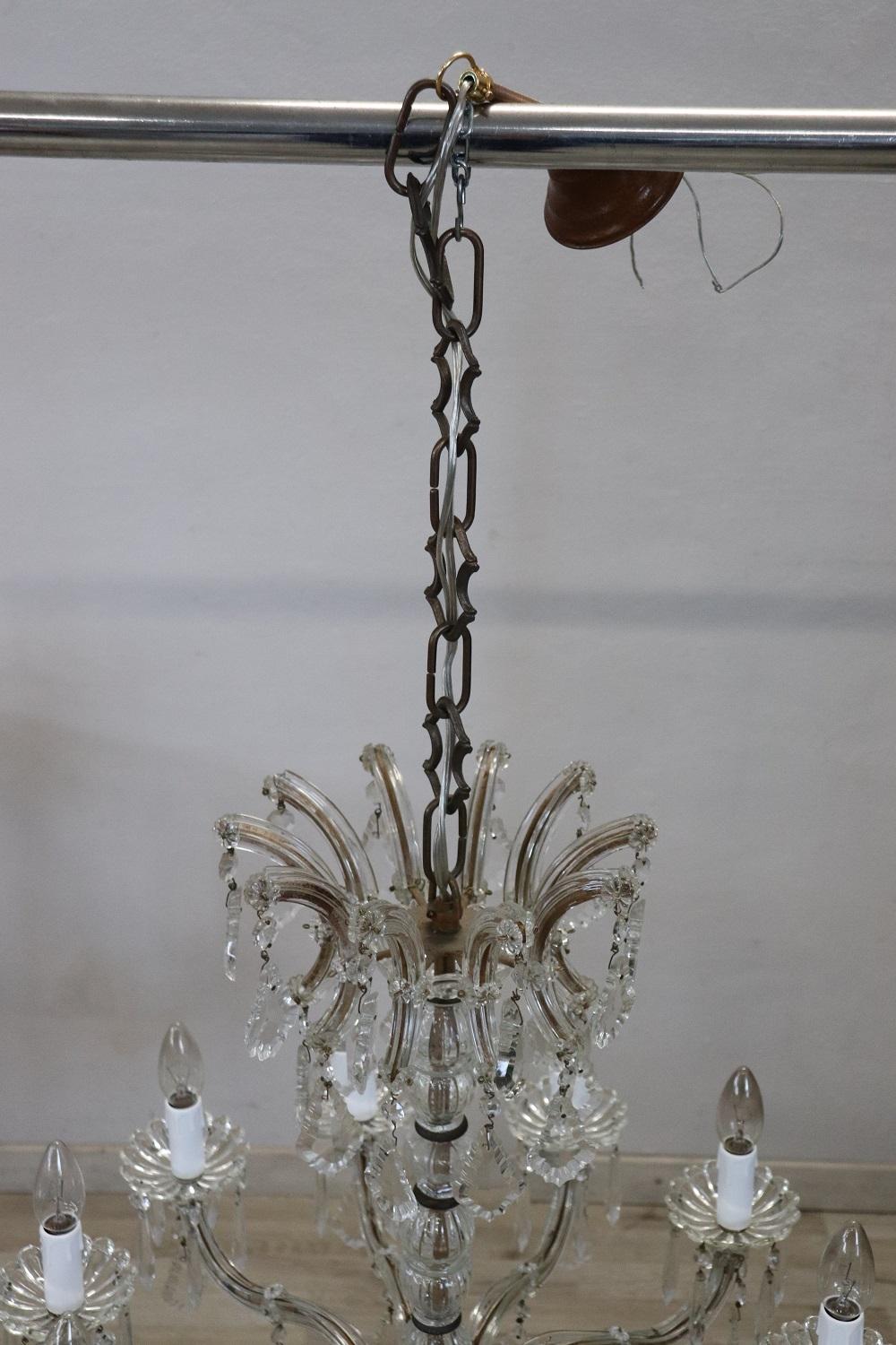19th Century Italian Bronze and Crystals Antique Chandelier 1