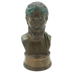 19th Century Italian Bronze Bust of a Greek Philosopher