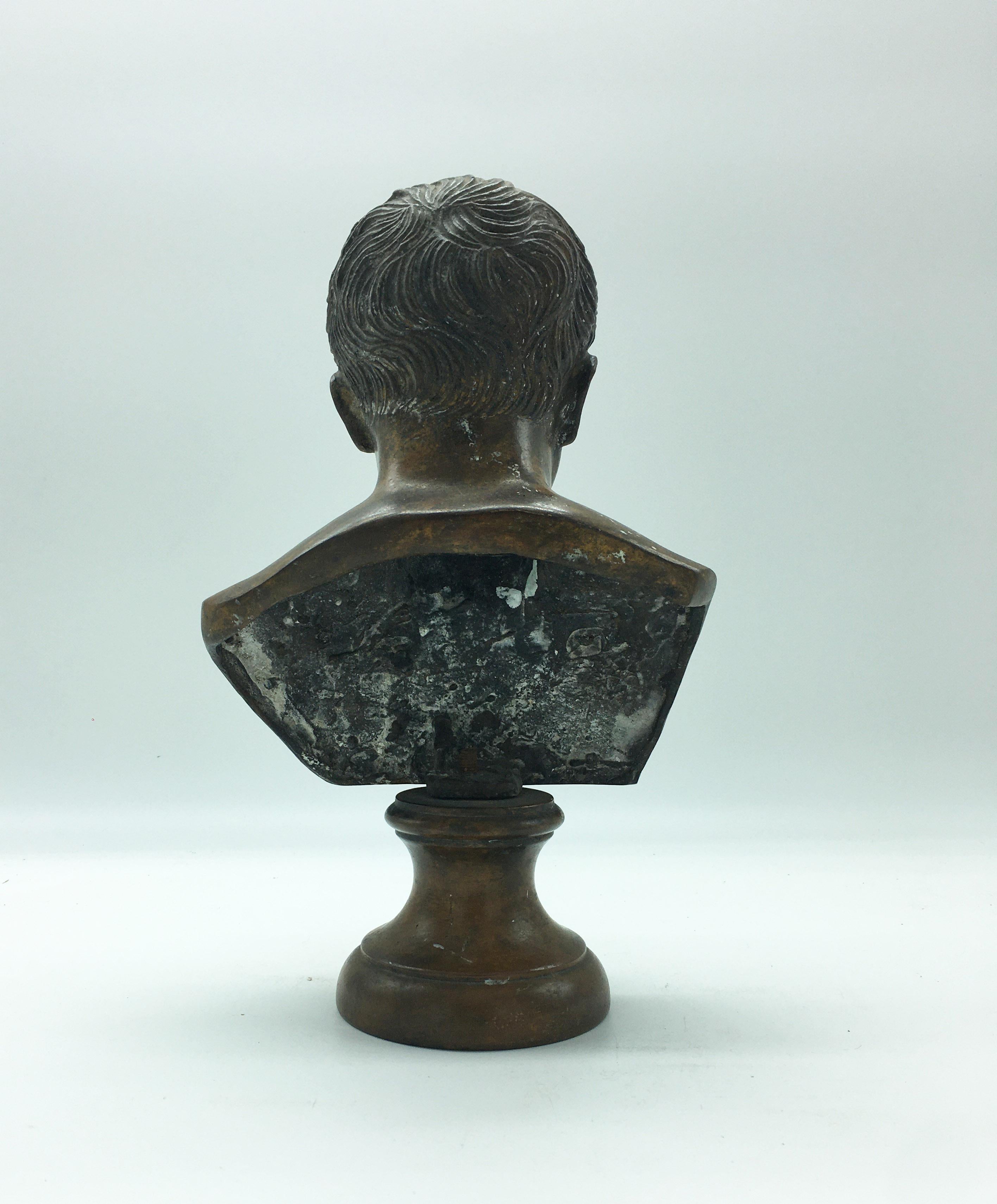 Mid-Century Modern 19th Century Italian Bronze Bust of Roman Senator Cicero