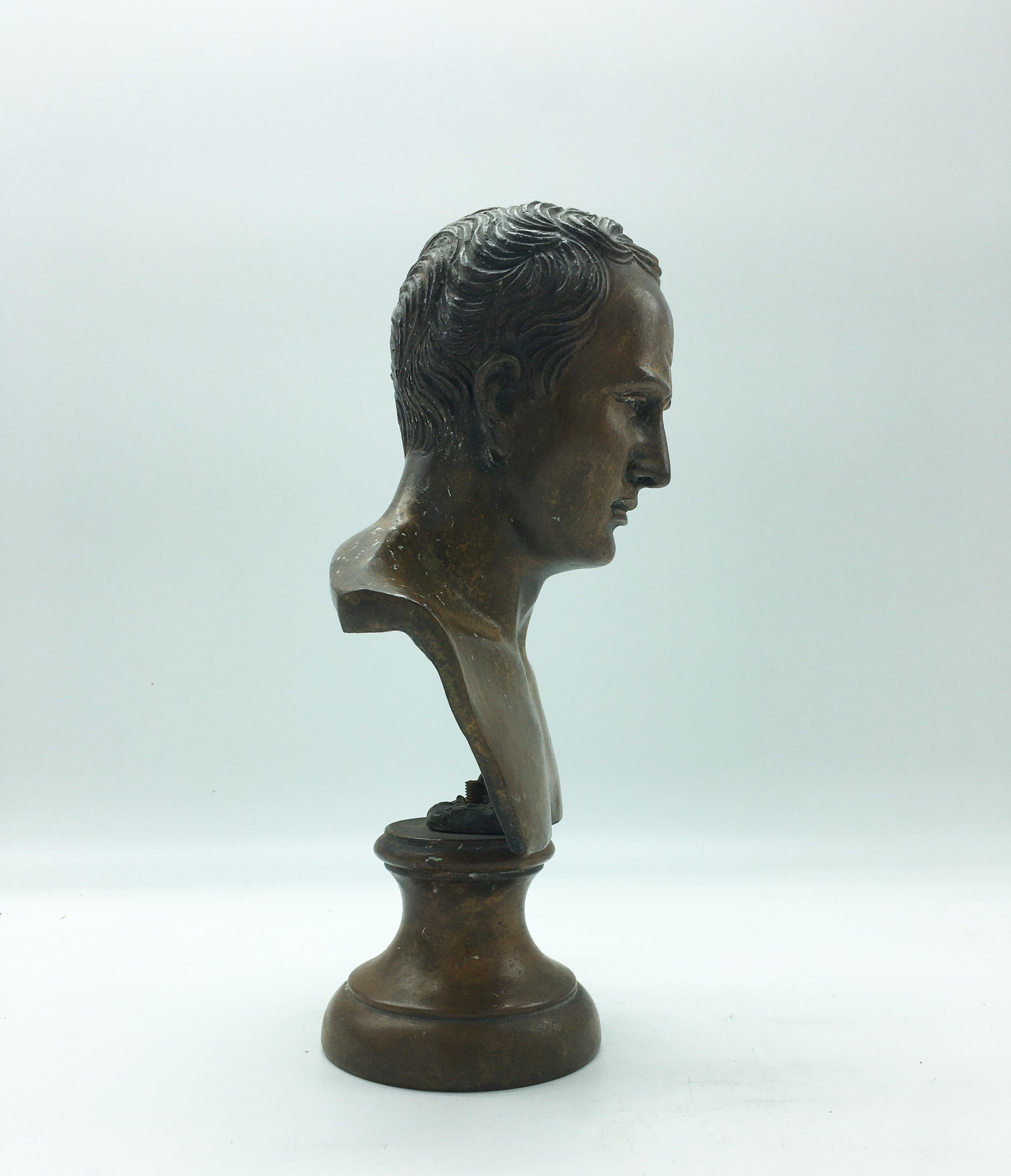 19th Century Italian Bronze Bust of Roman Senator Cicero In Good Condition In Naples, IT