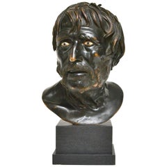 Buste italien du 19ème siècle en bronze d'étude de Seneca