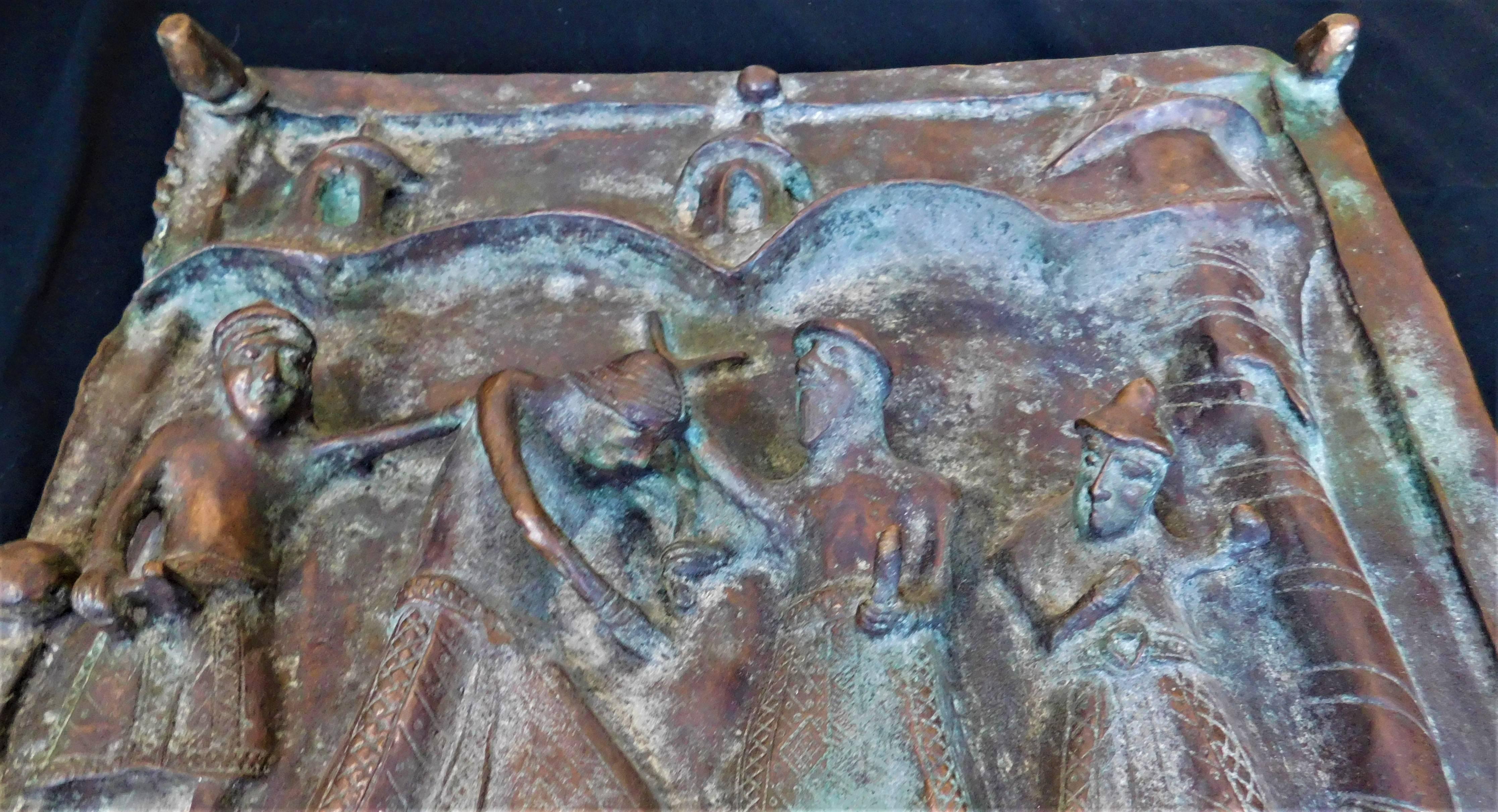 Italienische Bronze-Türwand „Stations of the Cross“ aus dem 19. Jahrhundert, Ortisei im Zustand „Gut“ im Angebot in Hamilton, Ontario