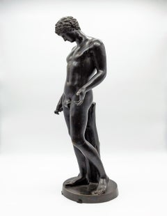 19th Century Italian Bronze Classical Roman Sculpture of Antinous Farnese