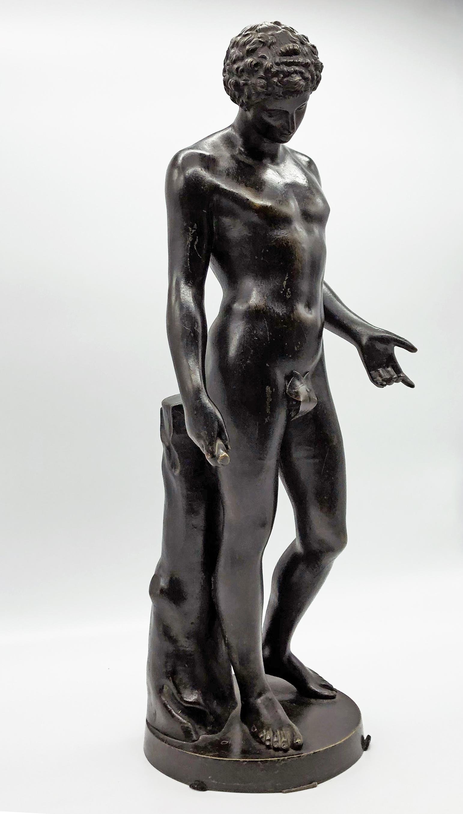 European 19th Century Italian Bronze Classical Roman Sculpture of Antinous Farnese