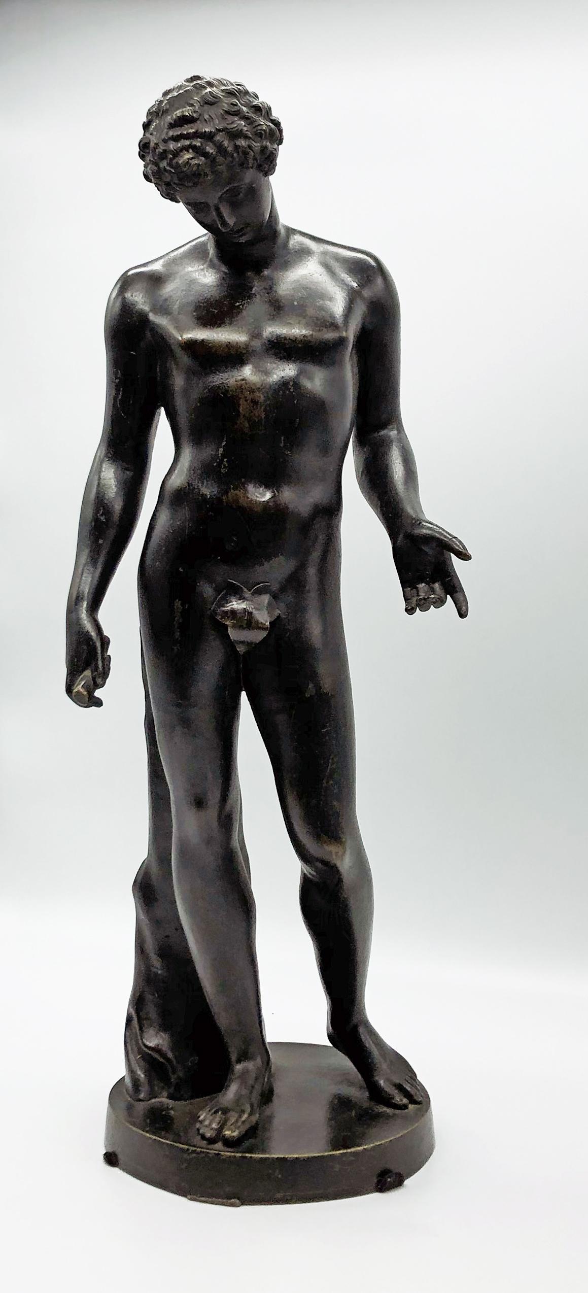 19th Century Italian Bronze Classical Roman Sculpture of Antinous Farnese 1