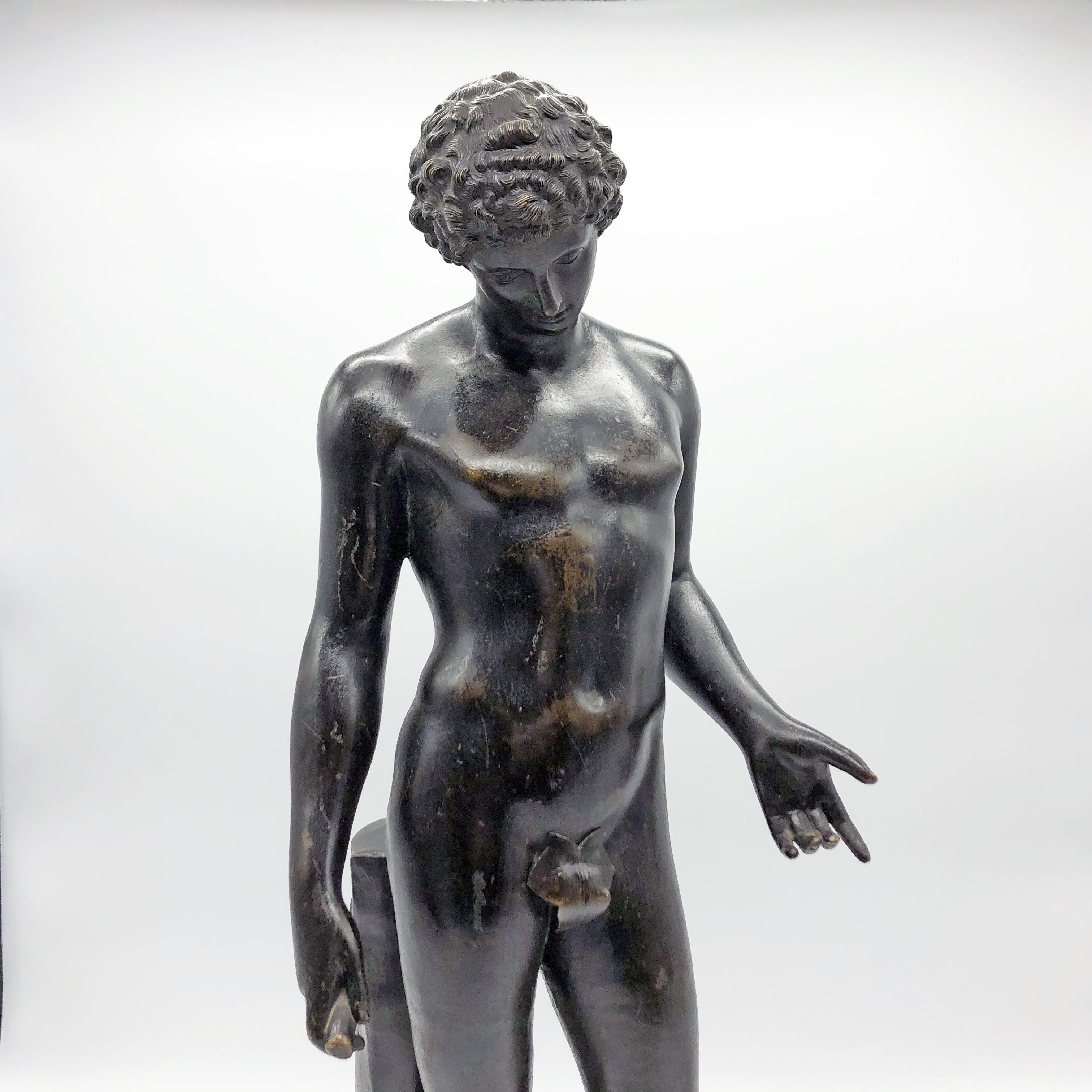 19th Century Italian Bronze Classical Roman Sculpture of Antinous Farnese 5