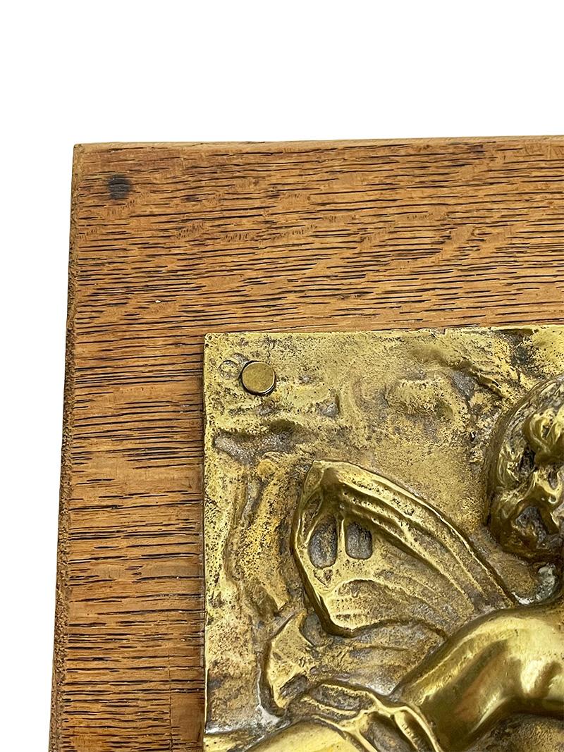 19th Century Italian Bronze Plaque with Dancing Putti For Sale 1