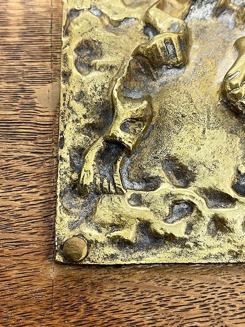 19th Century Italian Bronze Plaque with Dancing Putti For Sale 2