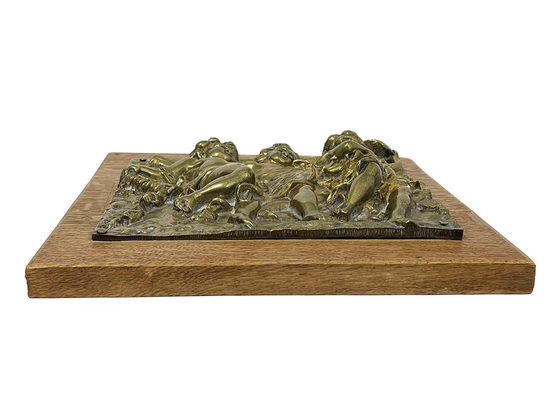 19th Century Italian Bronze Plaque with Dancing Putti For Sale 3