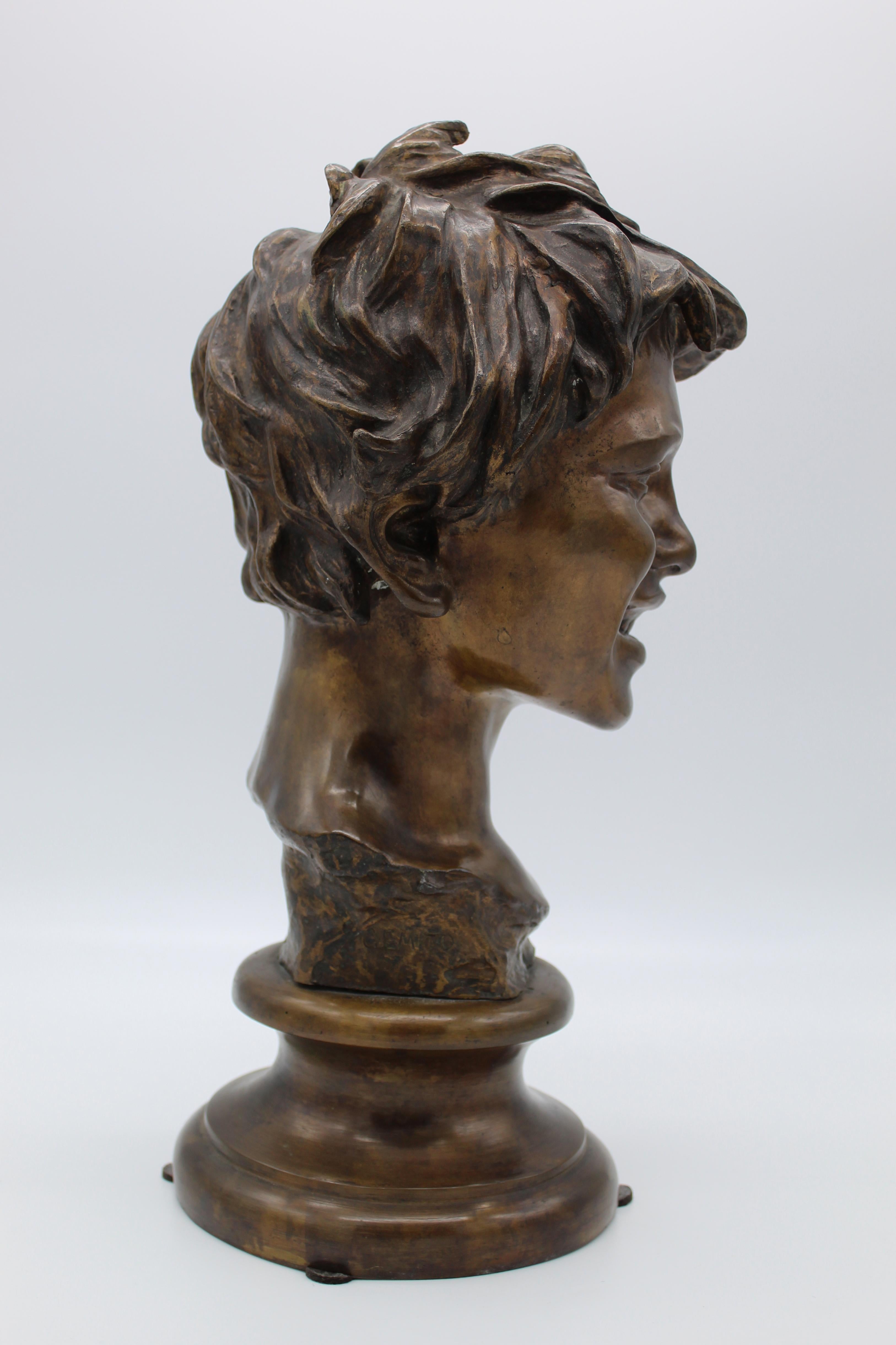 19th Century Italian Bronze Sculpture of Young Boy Signed by Vincenzo Gemito 2