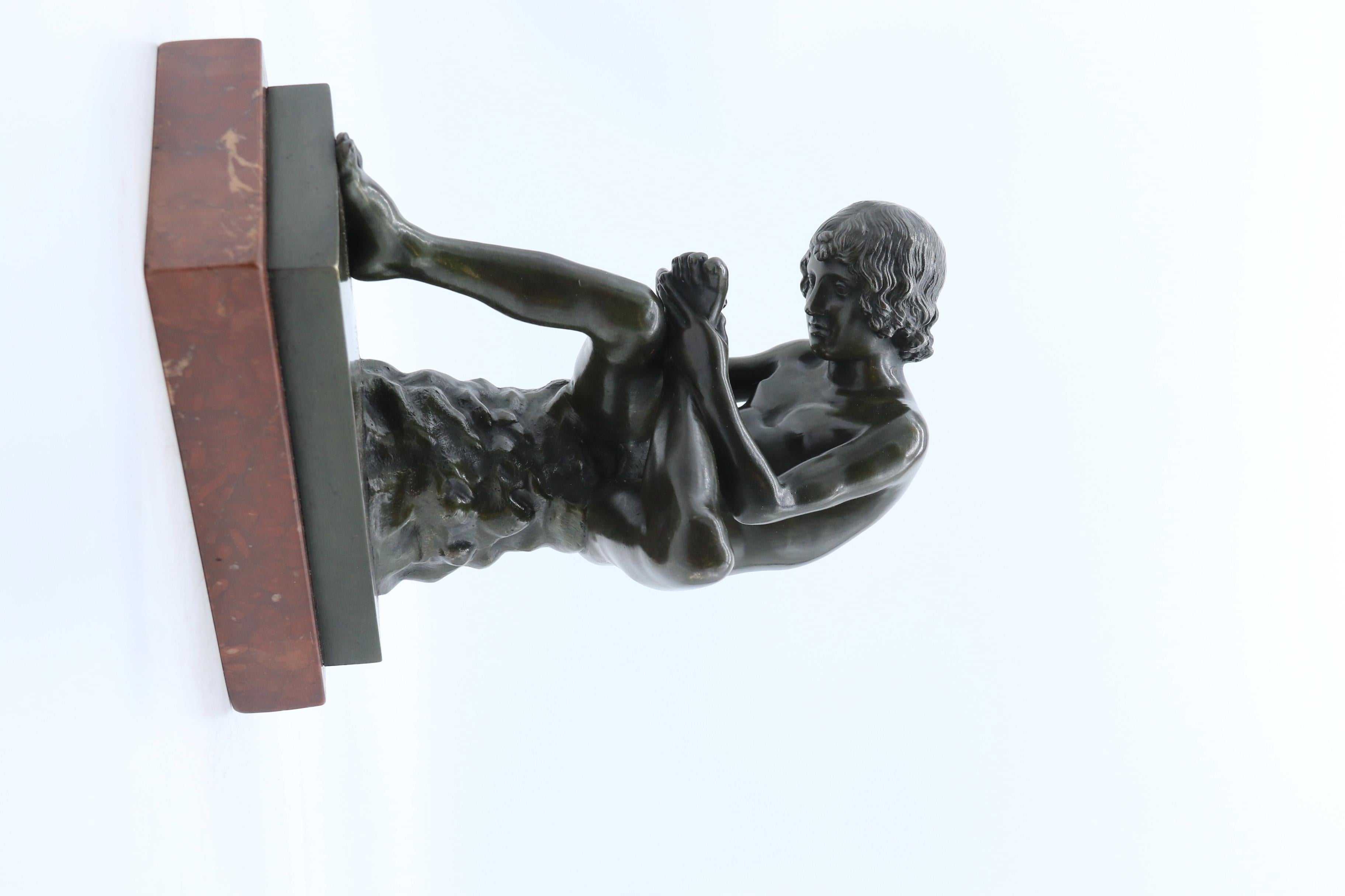 19th century Italian bronze sculpture, The boy with the thorn or Spinario C1870 2