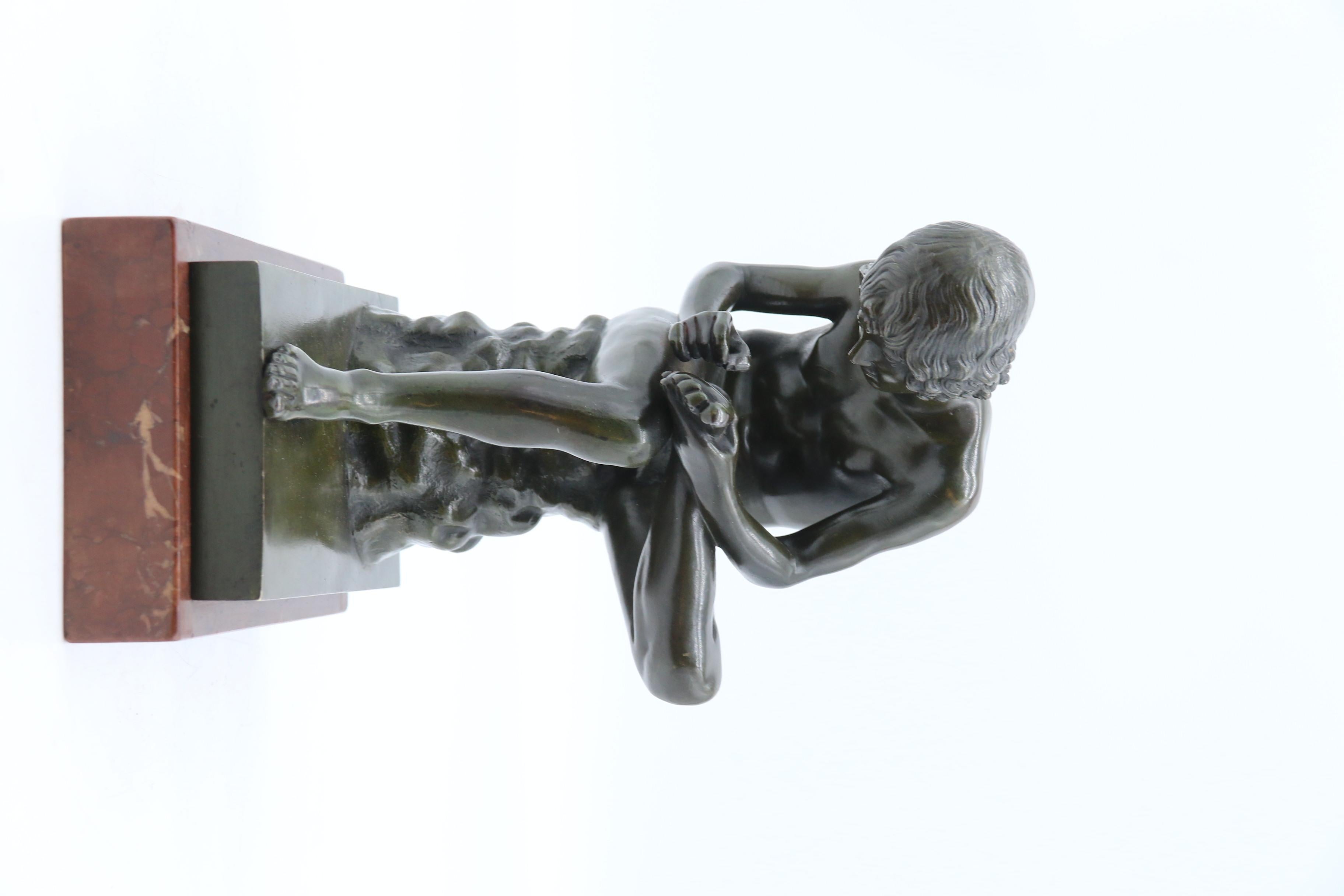 Bronze 19th century Italian bronze sculpture, The boy with the thorn or Spinario C1870
