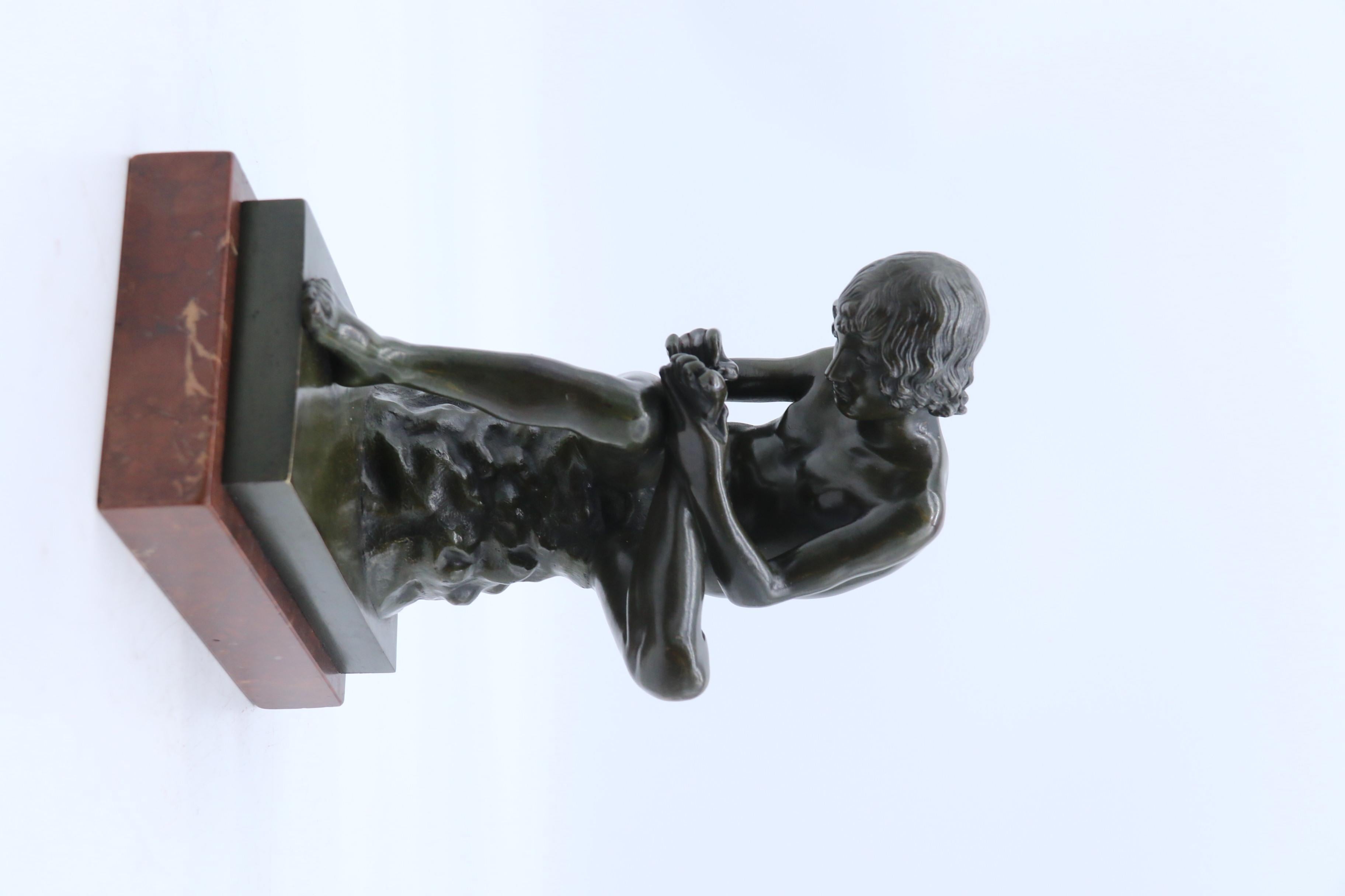 19th century Italian bronze sculpture, The boy with the thorn or Spinario C1870 1