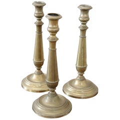 19th Century Italian Candelabras in Gilded Bronze, Set of 3