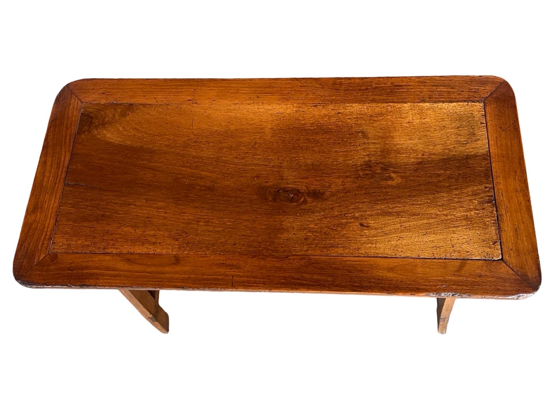 Hand-Crafted 19th Century Italian Capretta / Trestle Side Table For Sale