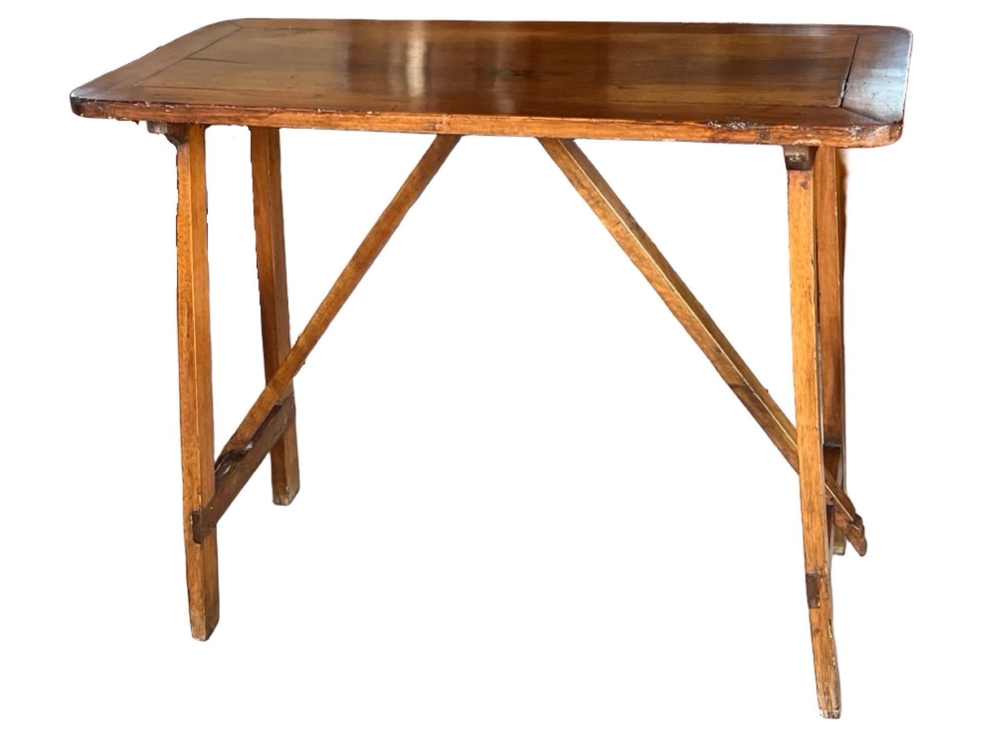 19th Century Italian Capretta / Trestle Side Table In Good Condition For Sale In Viterbo, VT
