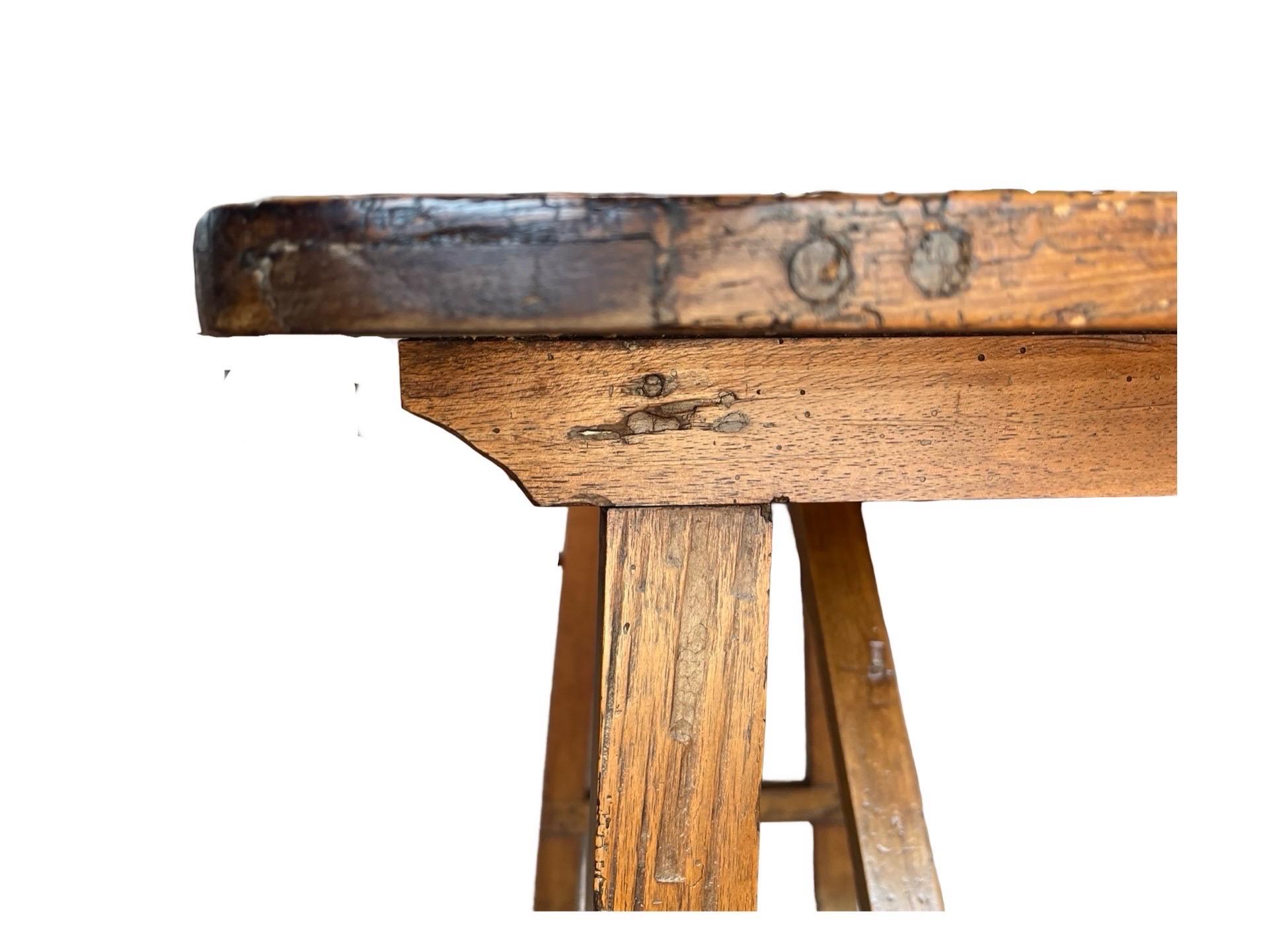 19th Century Italian Capretta / Trestle Side Table For Sale 1