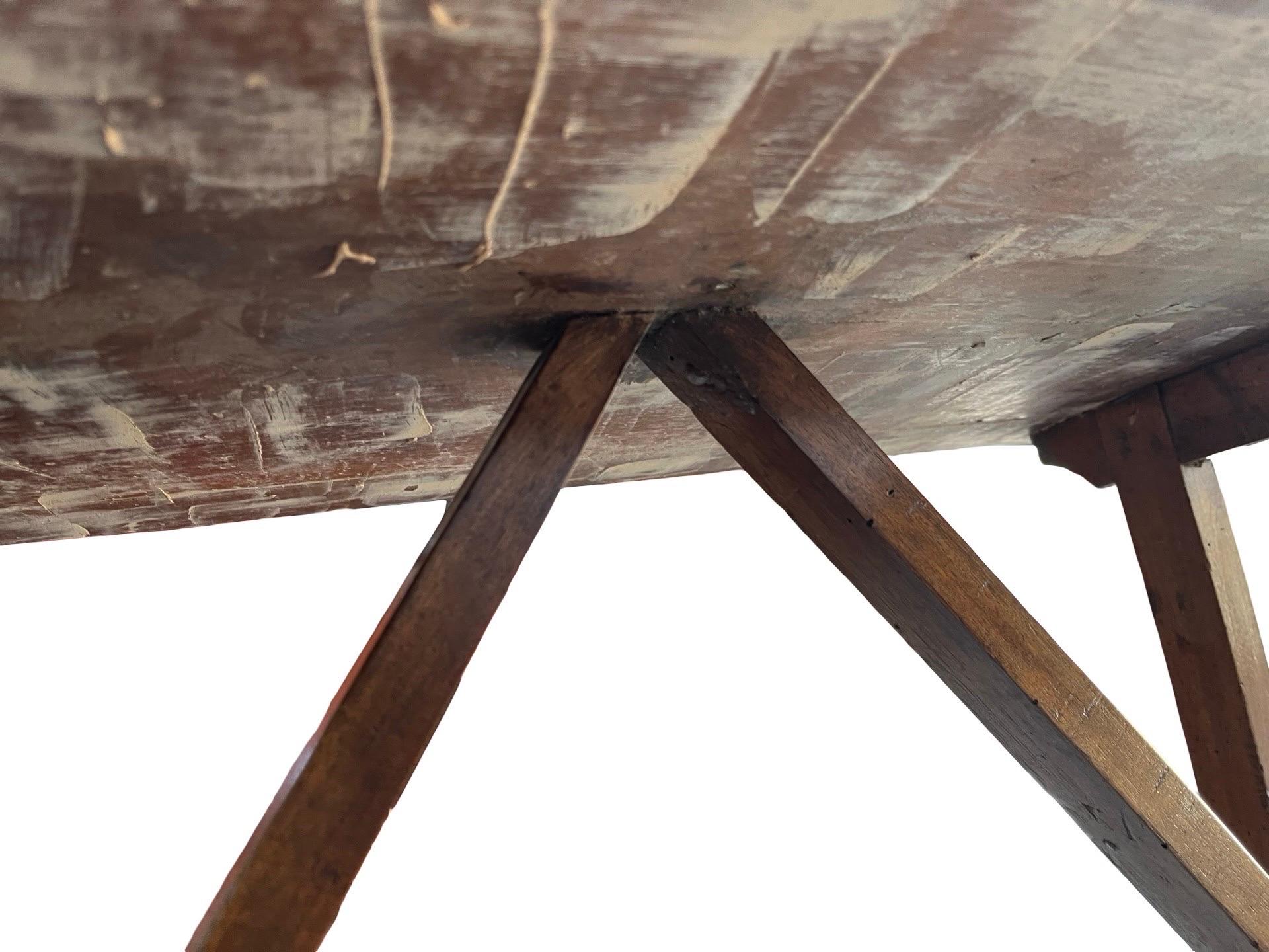 19th Century Italian Capretta / Trestle Side Table For Sale 2