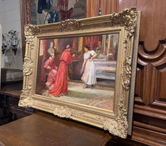 19. Jahrhundert Italienischer Kardinal Ölgemälde in Giltwood Rahmen Signiert S. Novo