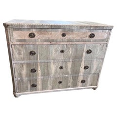 19th Century Italian Carlo X Bleached Walnut Commode