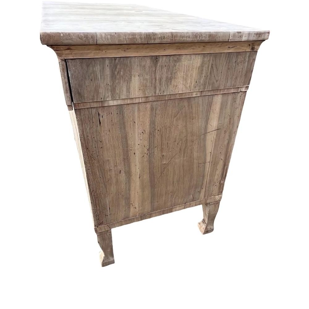 Hand-Crafted 19th Century Italian Walnut Carlo X Commode / Dresser / Chest of Drawers For Sale