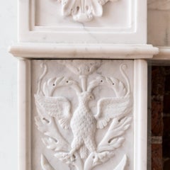 19th Century Italian Carrara Marble Chimneypiece