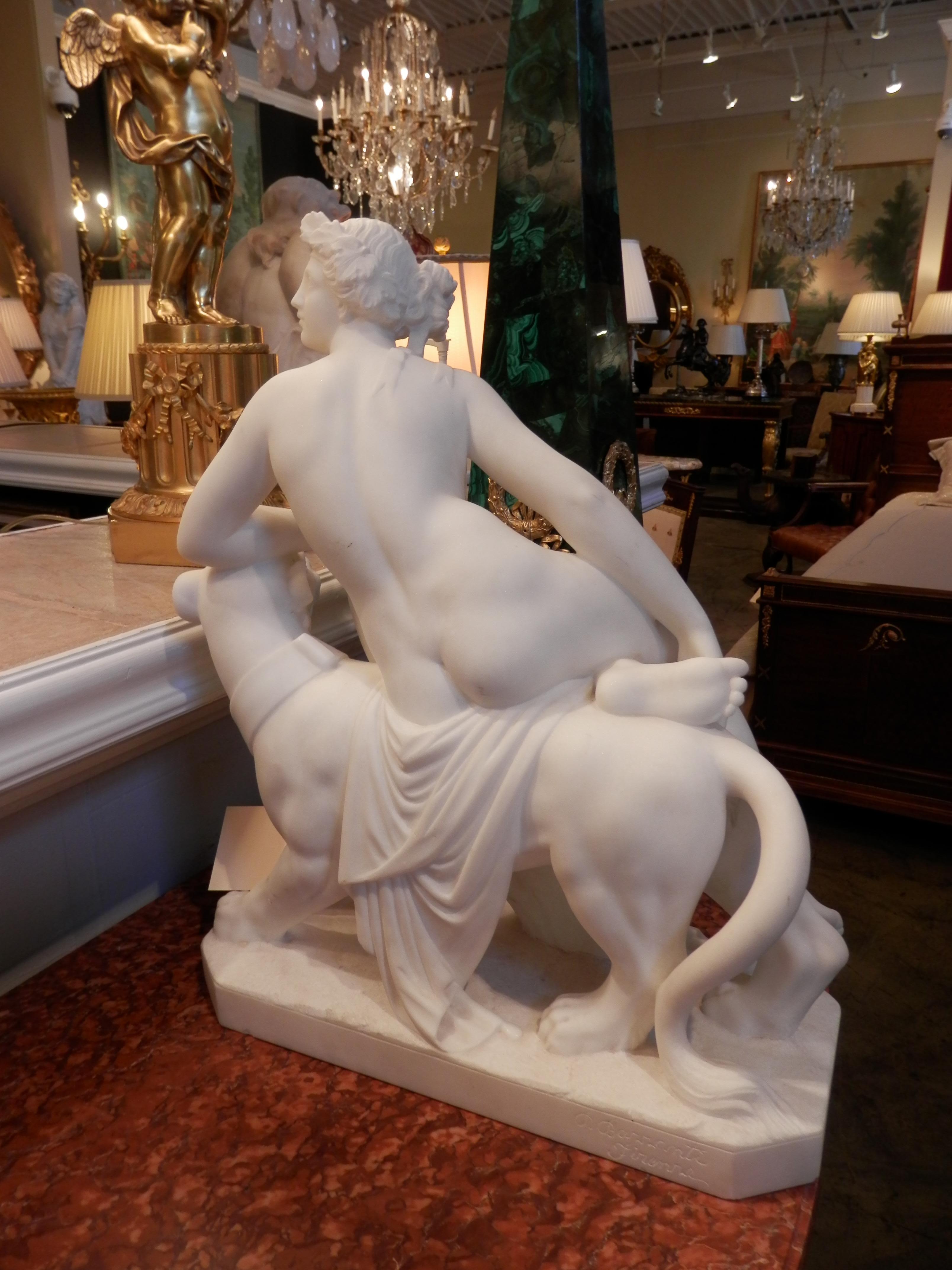 Classical Greek 19th Century Italian Carrera Sculpture After Johann Heinrich von Dannecker