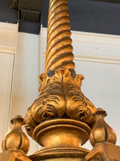 italienischer geschnitzter und vergoldeter 6-Licht-Kronleuchter aus dem 19