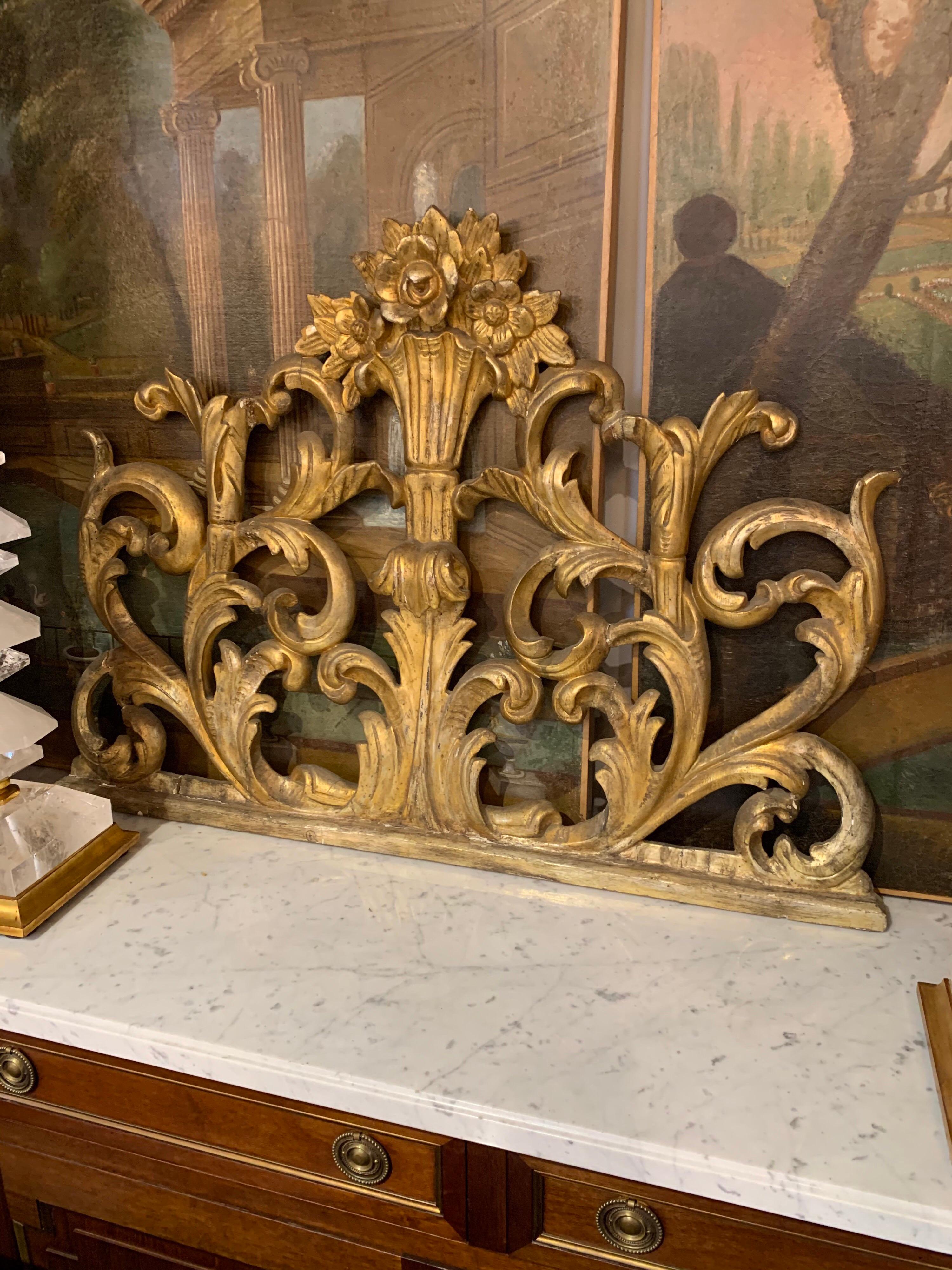 19th Century Italian Carved and Giltwood Architectural Fragments In Good Condition In Dallas, TX