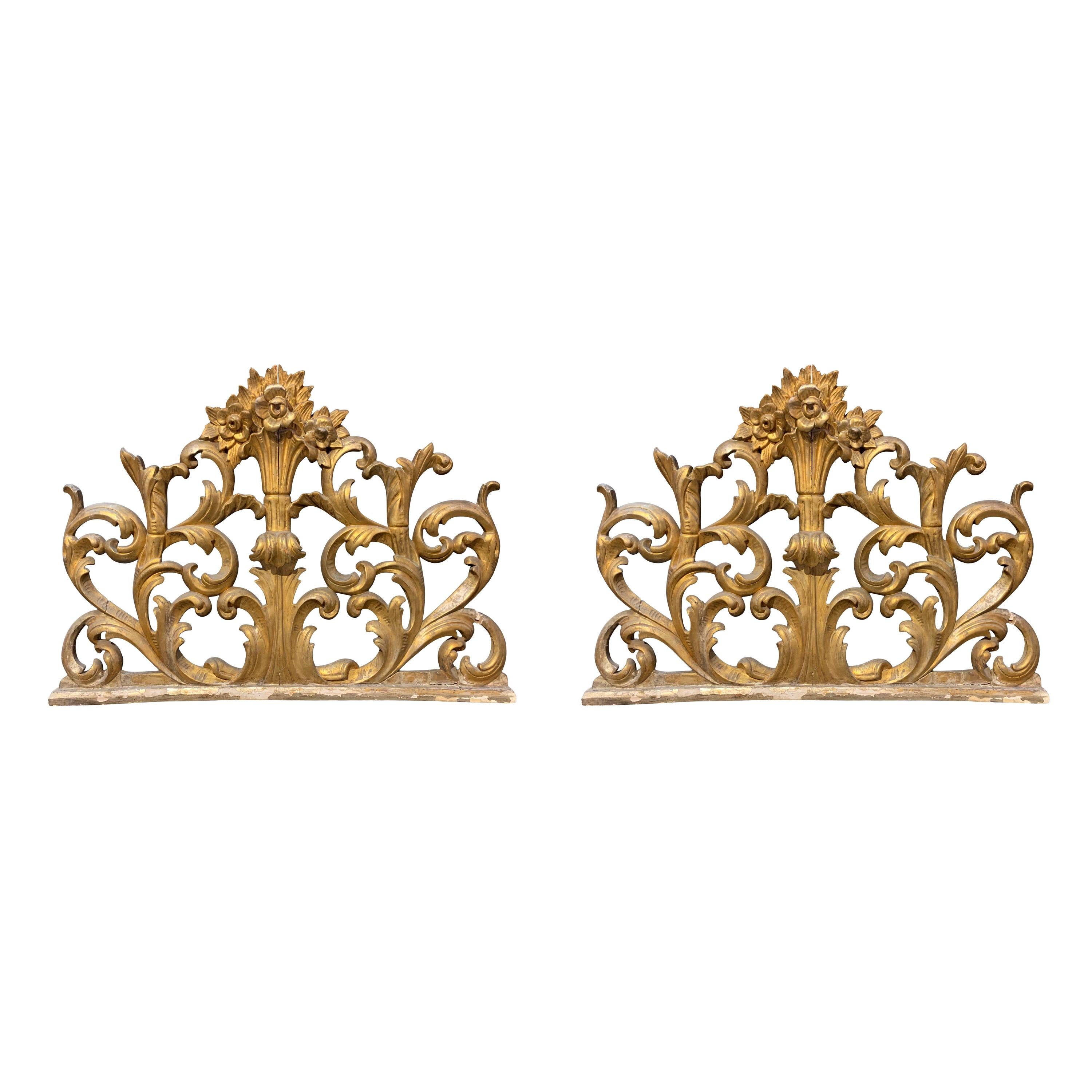 19th Century Italian Carved and Giltwood Architectural Fragments