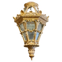 19th Century Italian Carved and Giltwood Lantern