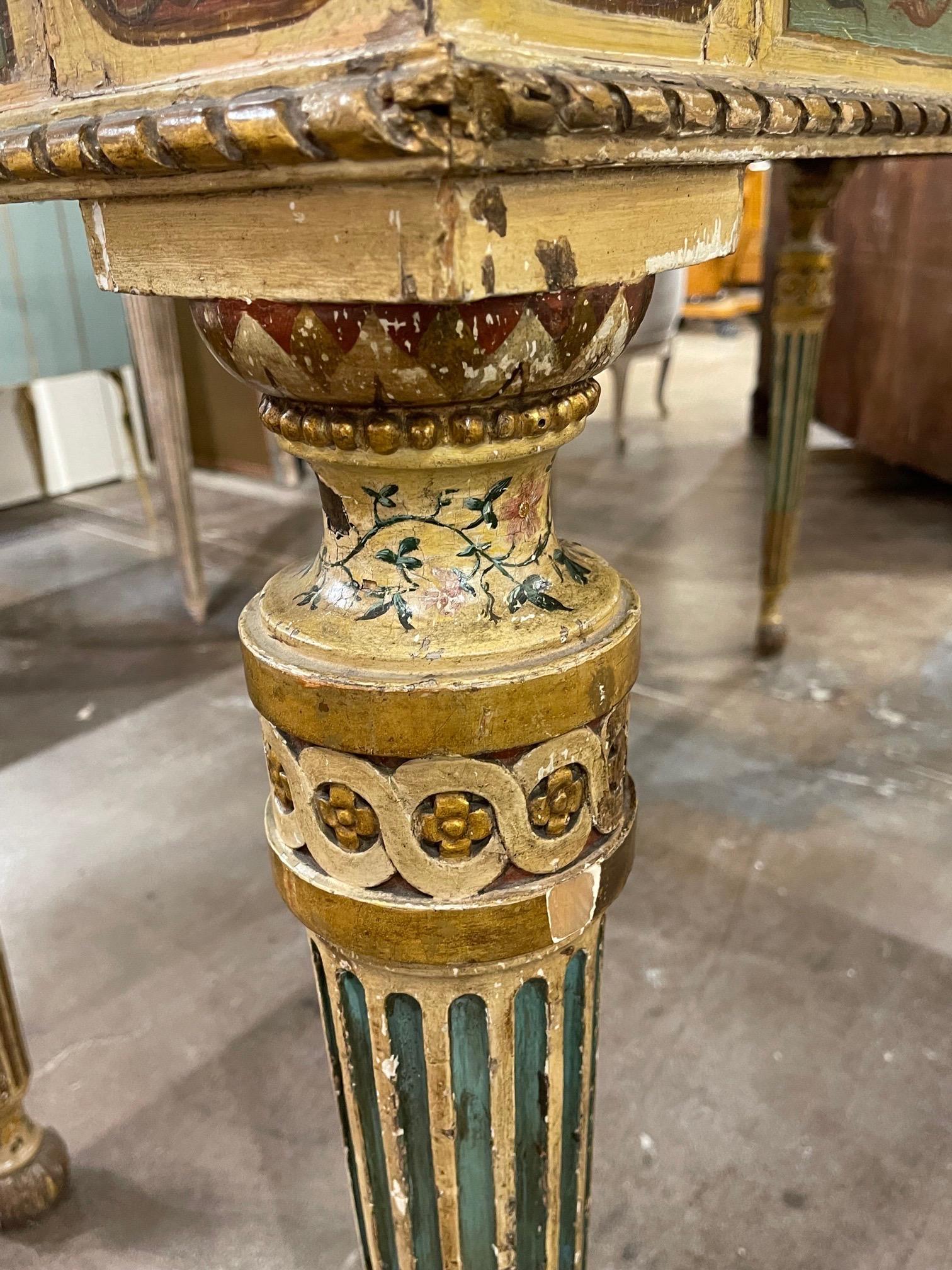 19th Century Italian Carved and Painted Console Table 2