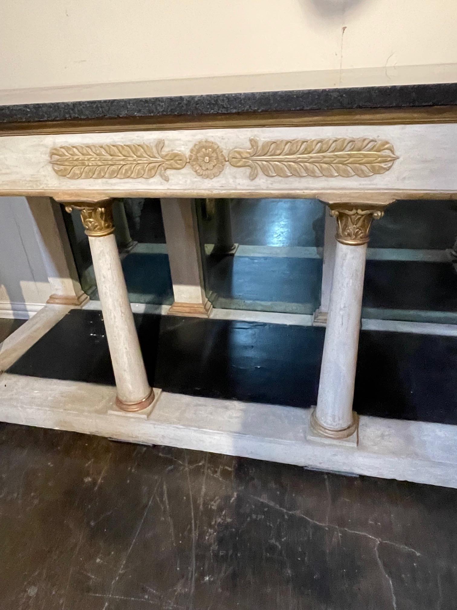 19th Century Italian Carved and Parcel Gilt Console In Good Condition In Dallas, TX
