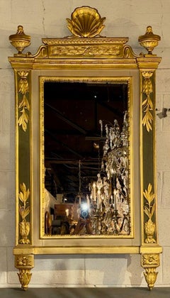 19th Century Italian Carved and Parcel Gilt Neo-Classical Style Mirror
