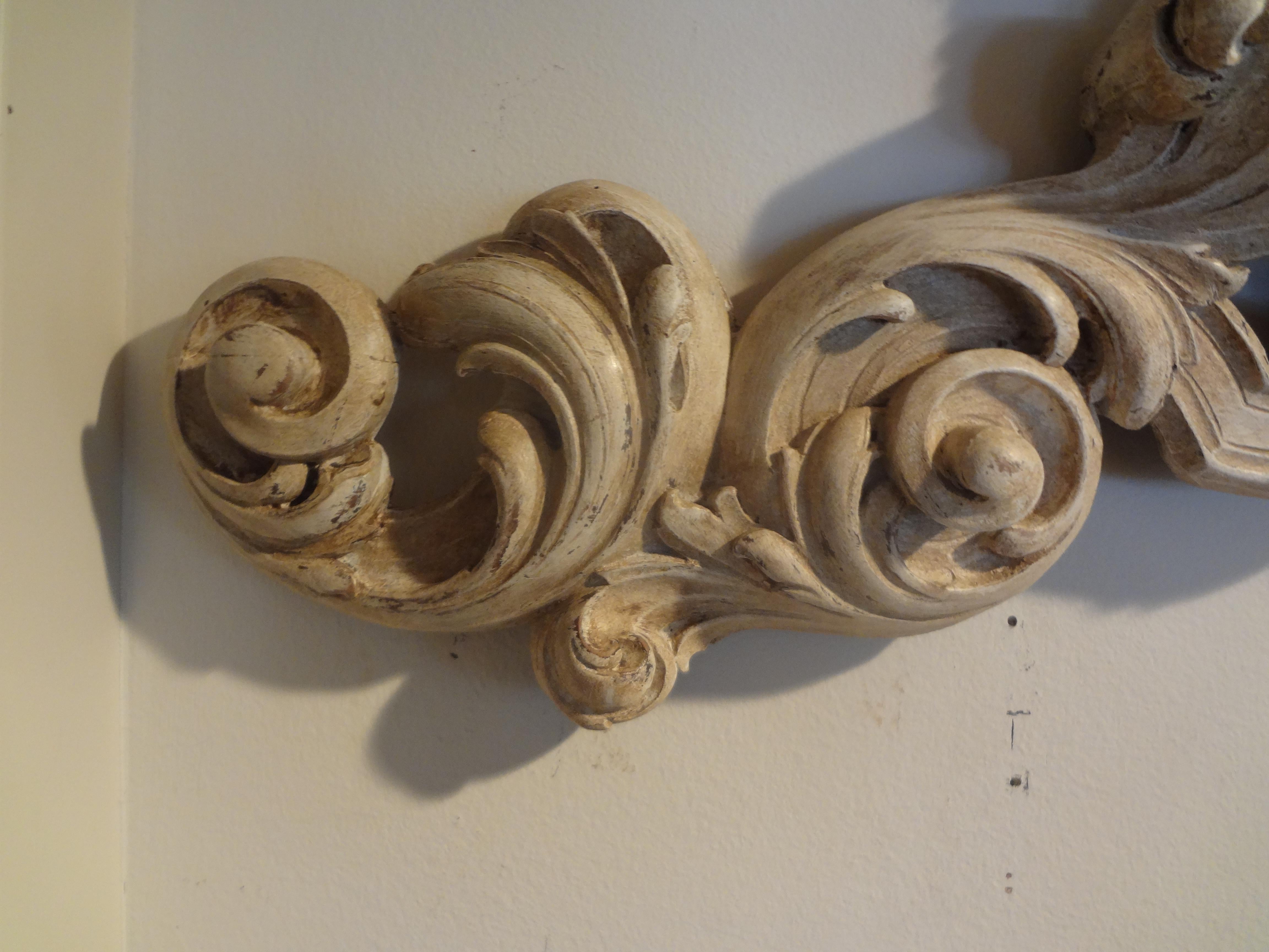 Wood 19th Century Italian Carved Architectural Pediment