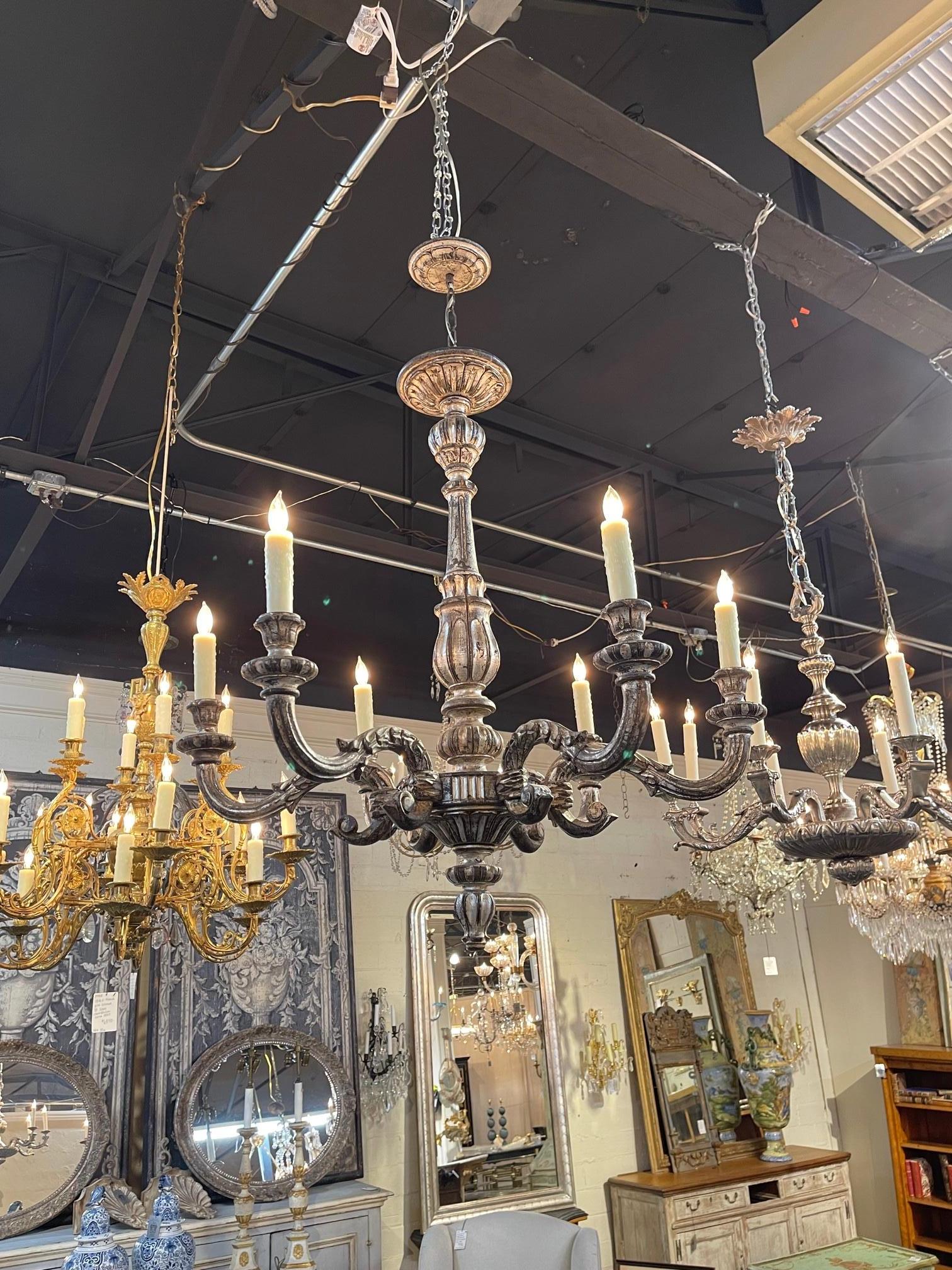 19th Century Italian Carved Chandelier In Good Condition For Sale In Dallas, TX