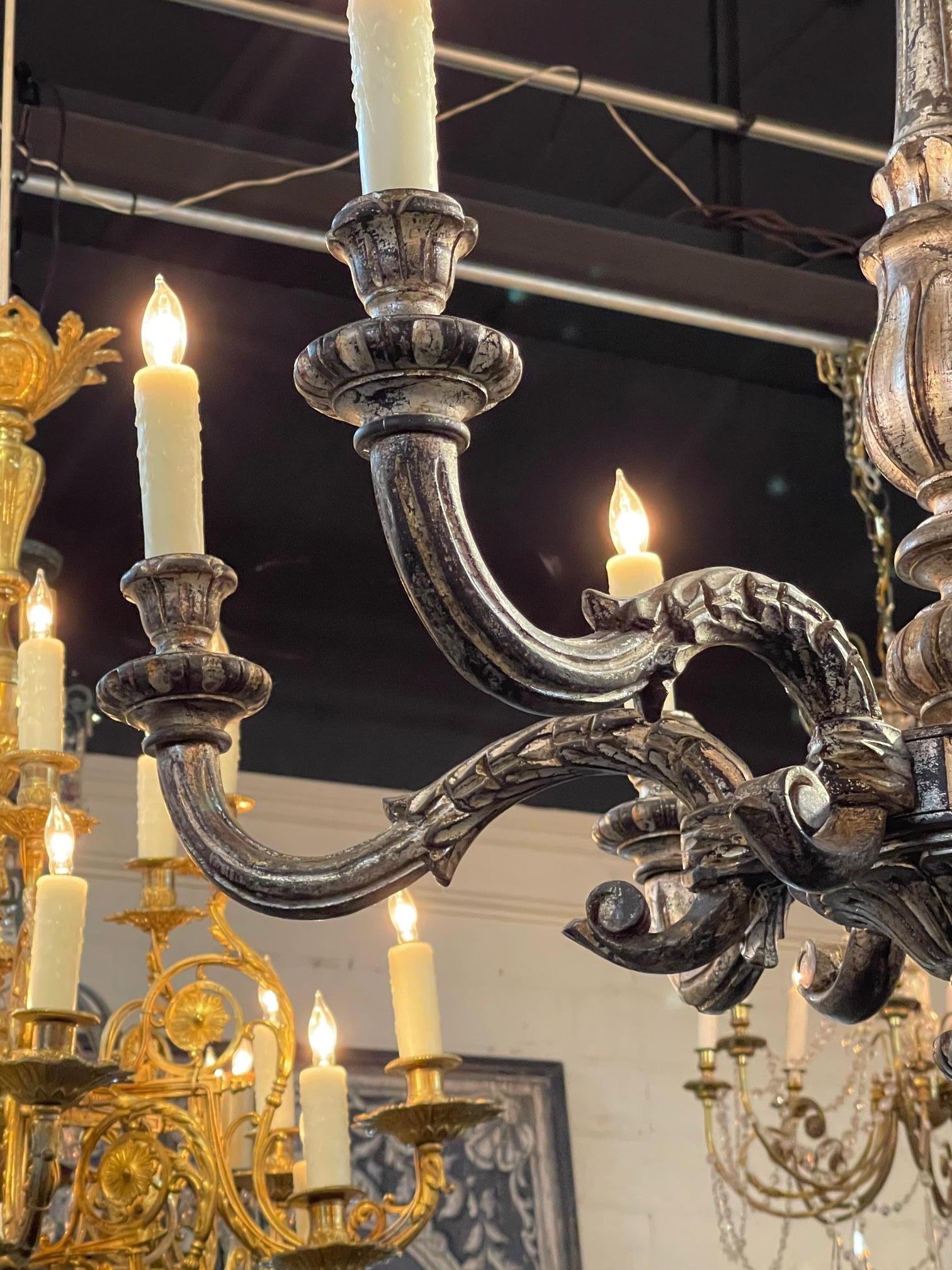 19th Century Italian Carved Chandelier For Sale 2