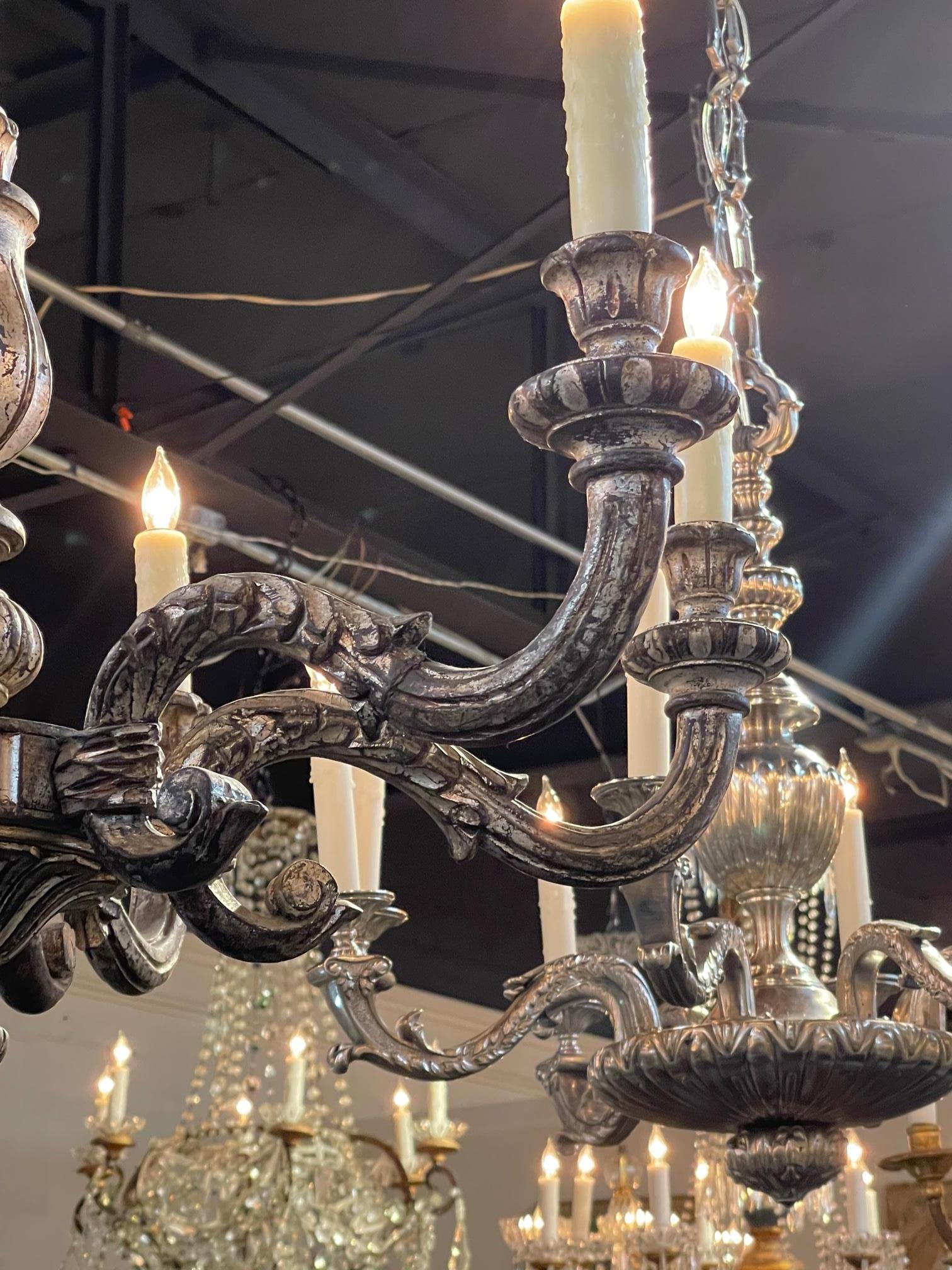 19th Century Italian Carved Chandelier For Sale 3