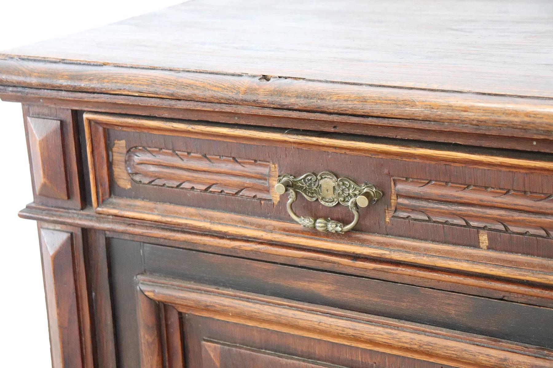 Late 19th Century 19th Century Italian Carved Chestnut Sideboard or Buffet