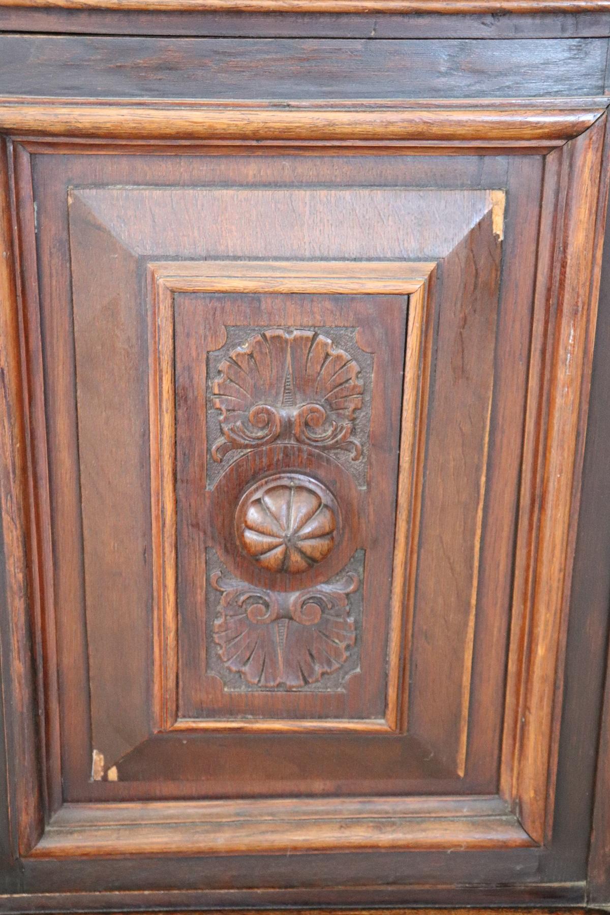 19th Century Italian Carved Chestnut Sideboard or Buffet 1