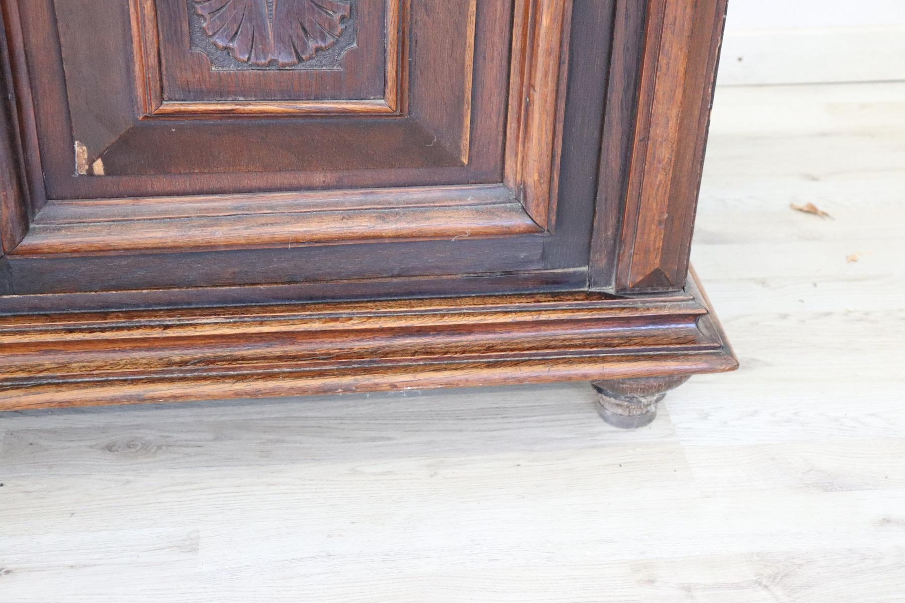 19th Century Italian Carved Chestnut Sideboard or Buffet 3