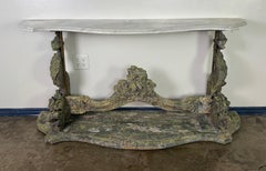 19th Century Italian Carved Console Table w/ Marble Top