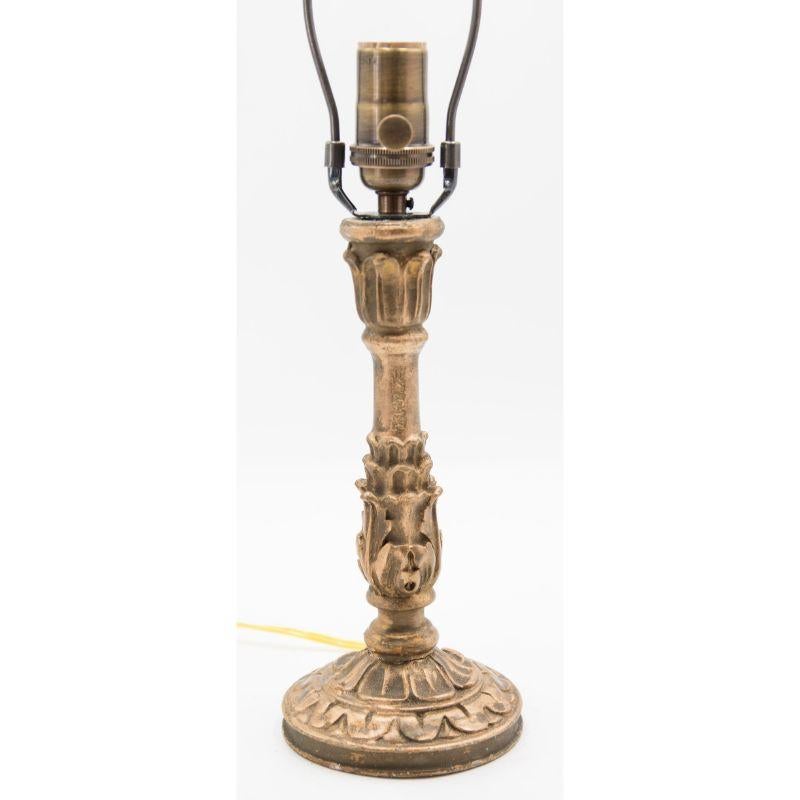 19th Century Italian Carved Giltwood Candlestick Table Lamp In Good Condition In Pearland, TX