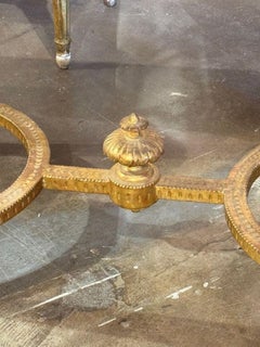 19th Century Italian Carved Giltwood Console Table with Marble Top