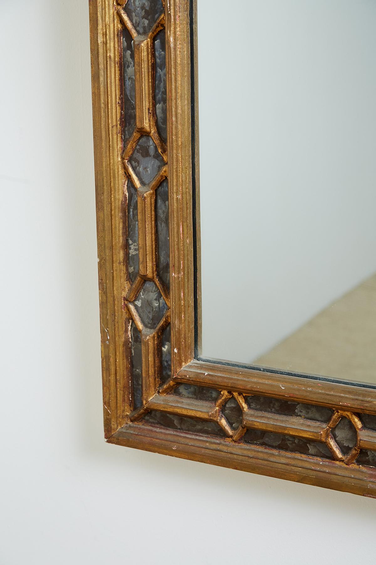 19th Century Italian Carved Giltwood Double Frame Mirror 4