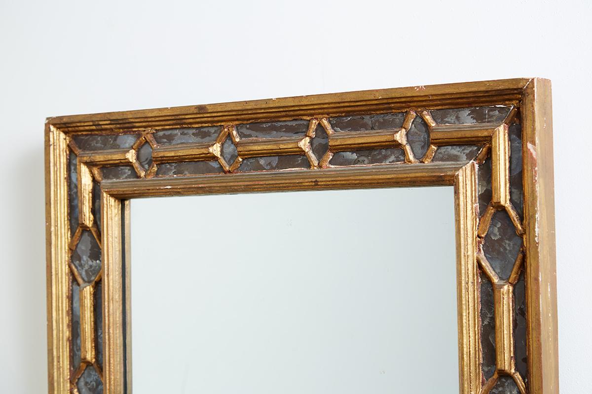 19th Century Italian Carved Giltwood Double Frame Mirror 1