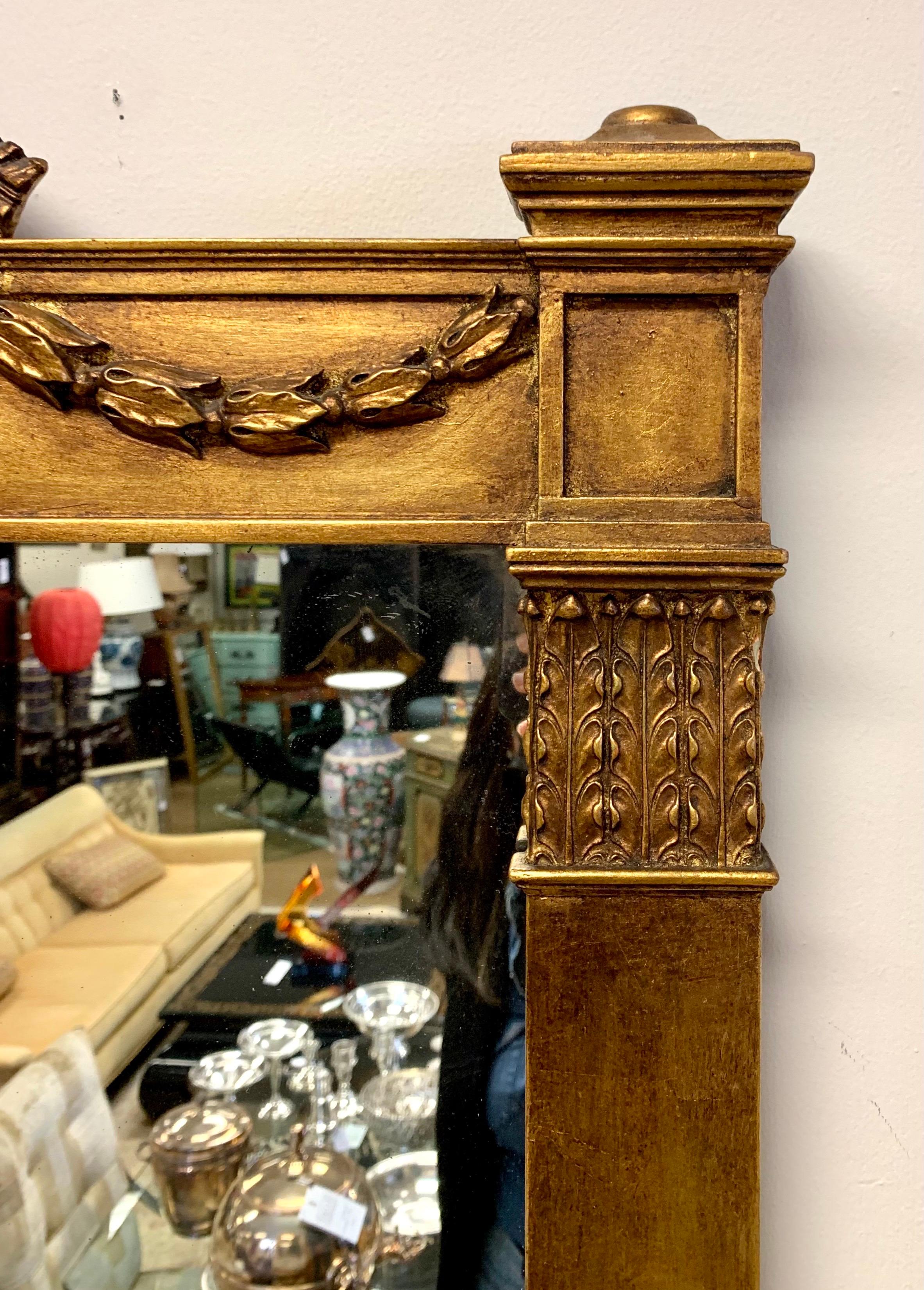 19th Century Italian Carved Giltwood Mirror with Wall Brackets Shelves In Good Condition In West Hartford, CT